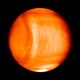 A temperature map of Venus shows the unusually warm, bow-shaped structure extending over a significant portion of the planet. (Image: JAXA/Taguchi et. al., 2017)